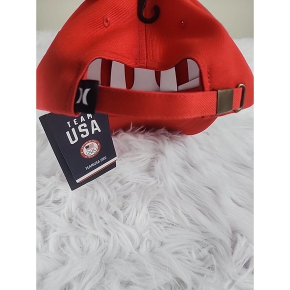 Hurley Team USA Olympics Adjustable Strapback Cap Hat Red One Size New With Tags - Picture 4 of 6